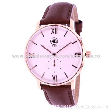 Newly Designed Stainless Steel Watch for Women, 2014, Genuine Leather Band